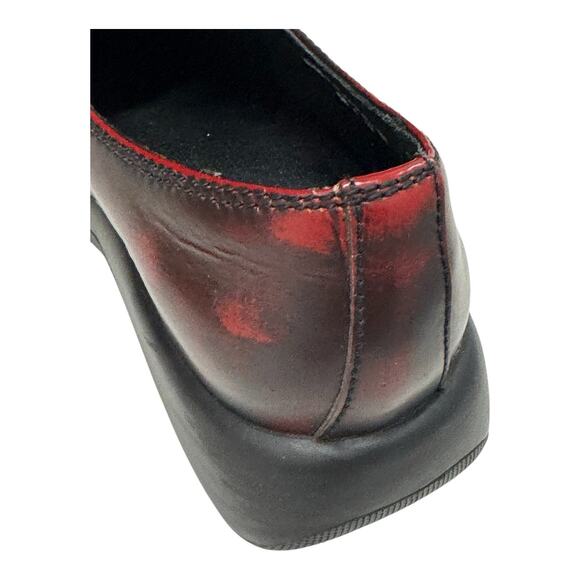 Vintage Women's Dansko EU 37 US 6.5 Golden Gate Retro Y2K Red Leather Clogs - Picture 11 of 13
